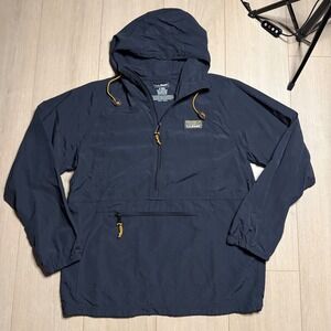 LL Bean Anorak Jacket Men Small S Black Mountain Classic Windbreaker Pullover